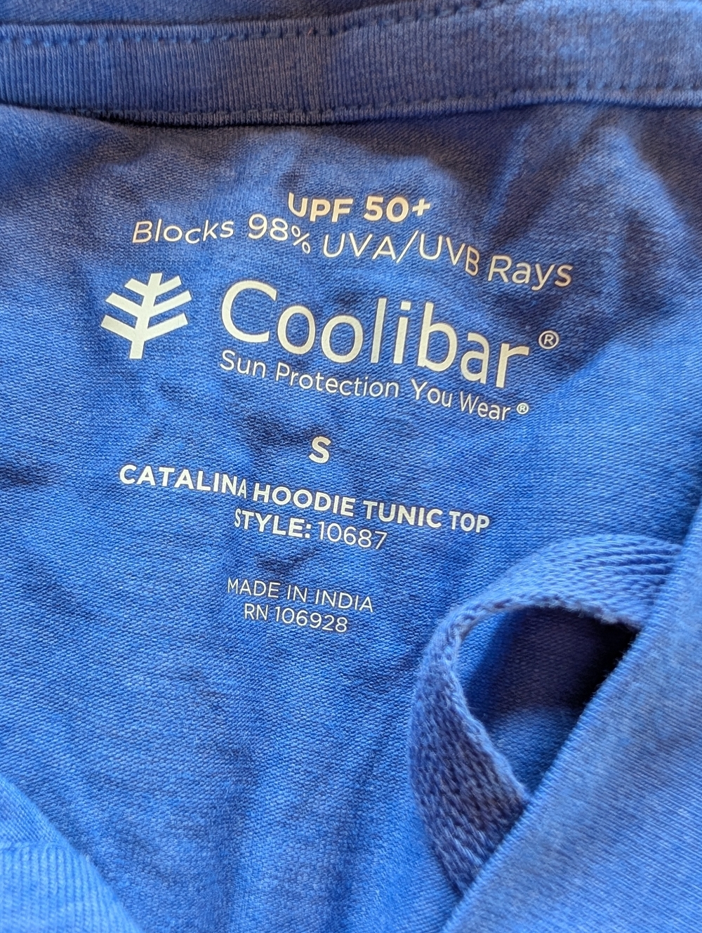 Coolibar Catalina Hoodie UPF 50+ Sun 🌞Protection Cobalt Blue 💙 size S